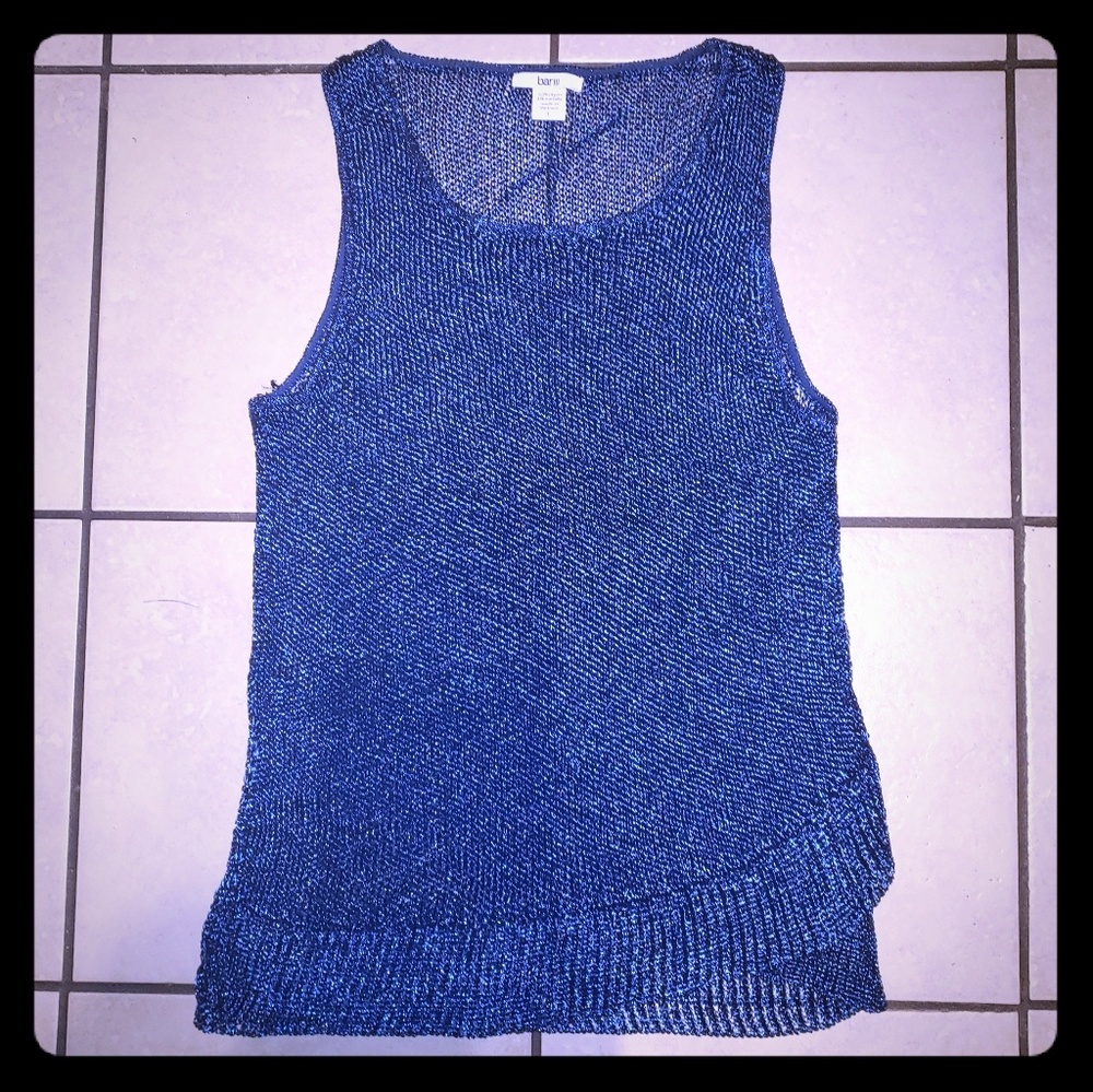 barIII Metallic Royal Blue Sleeveless Shirt
